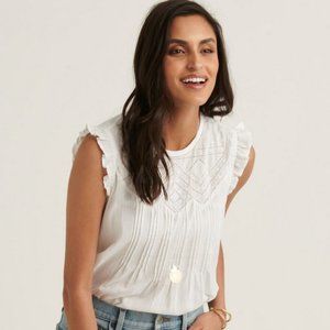 Lucky Brand Shiffly Ruffle Shell Top (Size L)